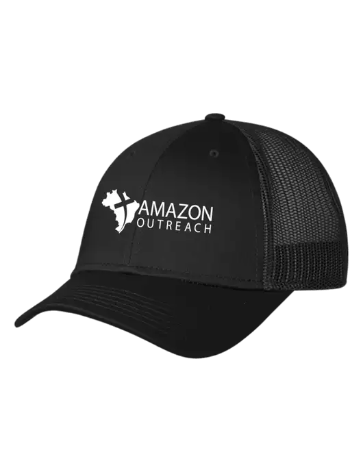Black Mesh Trucker Cap Snap Back w/Amazon Outreach Logo
