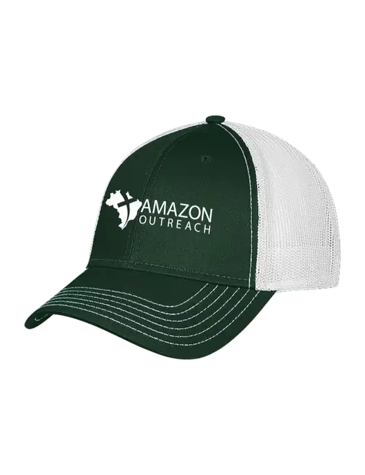 Dark Green/White Mesh Trucker Cap Snap Back w/Amazon Outreach Logo