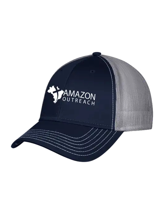 Navy/Grey Mesh Trucker Cap Snap Back w/Amazon Outreach Logo