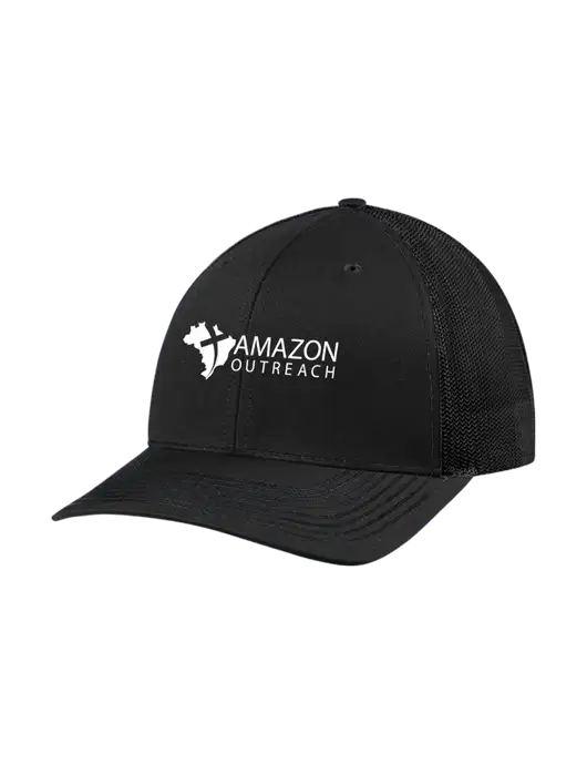 Richardson Adjustable Snapback Original 112 Trucker Cap Black w/Black Mesh w/Amazon Outreach Logo