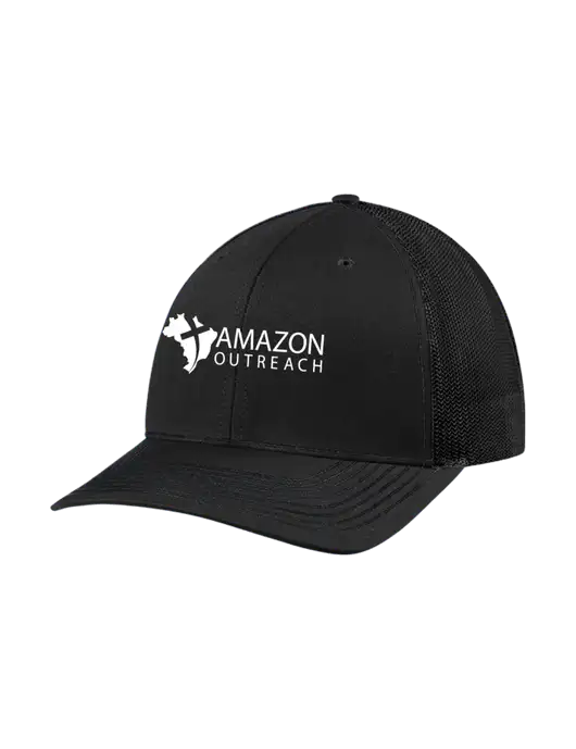 Richardson Adjustable Snapback Original 112 Trucker Cap Black w/Black Mesh w/Amazon Outreach Logo