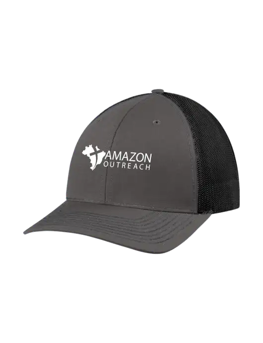 Richardson Adjustable Snapback Original 112 Trucker Cap Dark Grey w/Black Mesh w/Amazon Outreach Logo