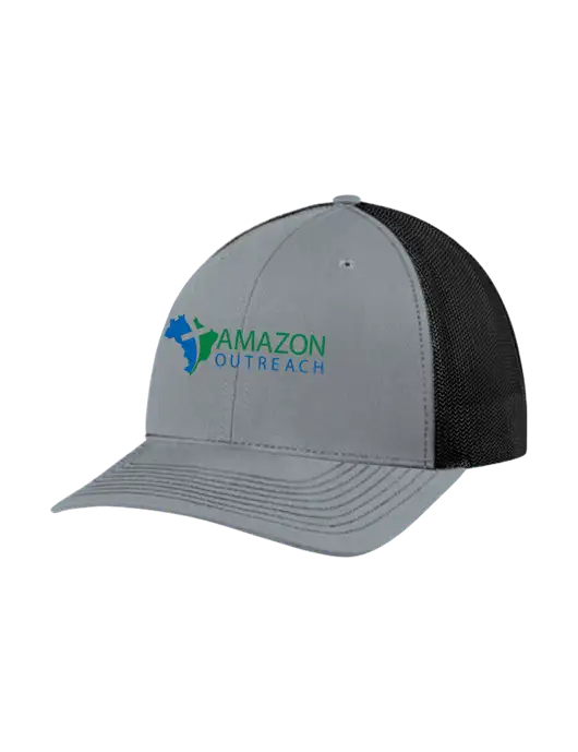 Richardson Adjustable Snapback Original 112 Trucker Cap Heather Grey w/Black Mesh w/Amazon Outreach Logo