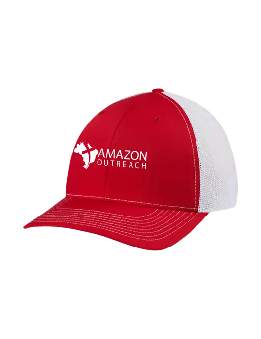 Richardson Adjustable Snapback Original 112 Trucker Cap Red w/White Mesh w/Amazon Outreach Logo