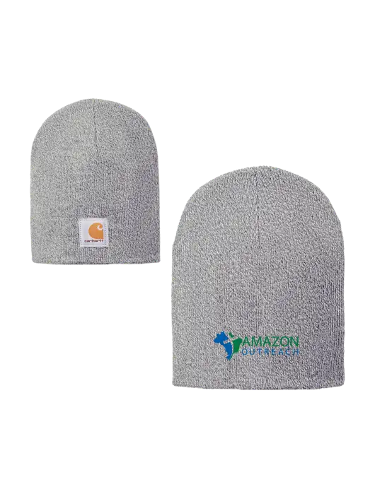 Carhartt Light Grey Heather Acrylic Knit Hat w/Amazon Outreach Logo