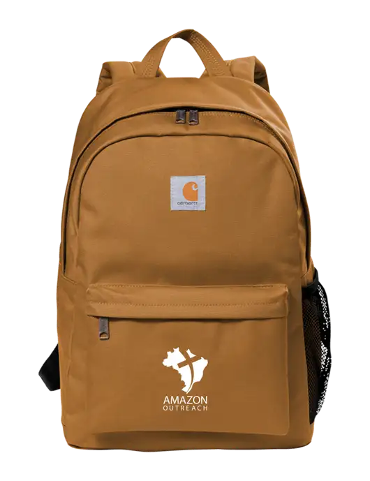 Carhartt Brown Canvas Backpack w/Amazon Outreach Logo