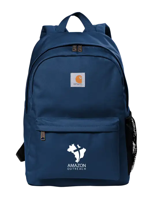Carhartt Navy Canvas Backpack w/Amazon Outreach Logo