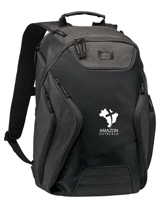 OGIO Black/Heather Grey Hatch Laptop Backpack
 w/Amazon Outreach Logo