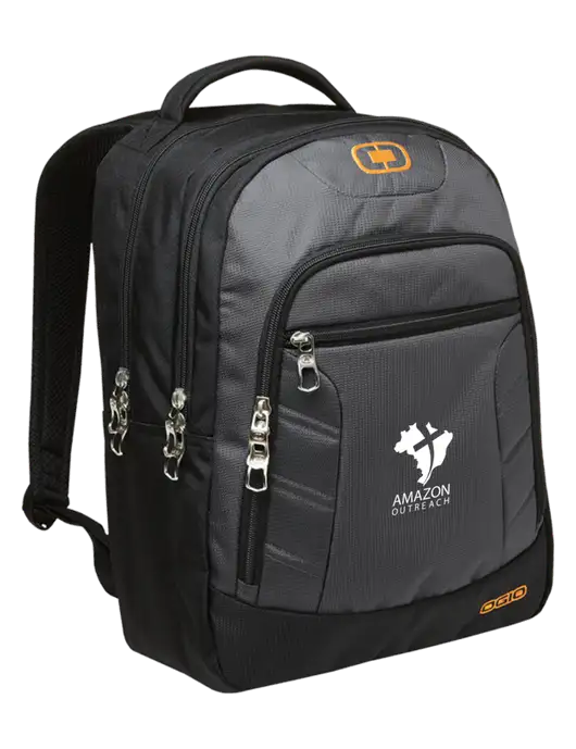 OGIO Dark Grey/Orange Colton Laptop Backpack
 w/Amazon Outreach Logo