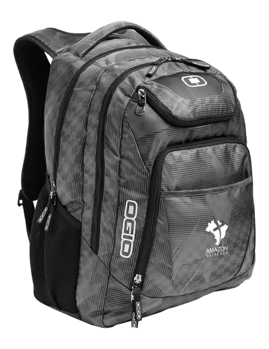 OGIO Race Day Silver Excelsior Laptop Backpack w/Amazon Outreach Logo