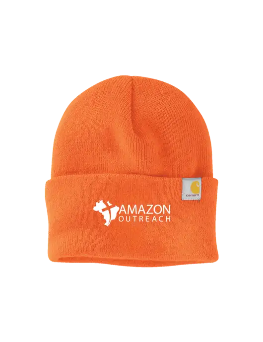 Carhartt Orange Watch Cap 2.0 w/Amazon Outreach Logo