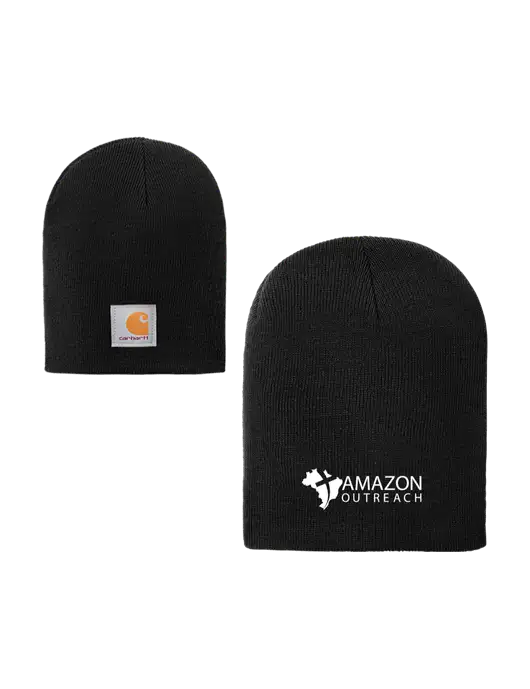 Carhartt Black Acrylic Knit Hat w/Amazon Outreach Logo
