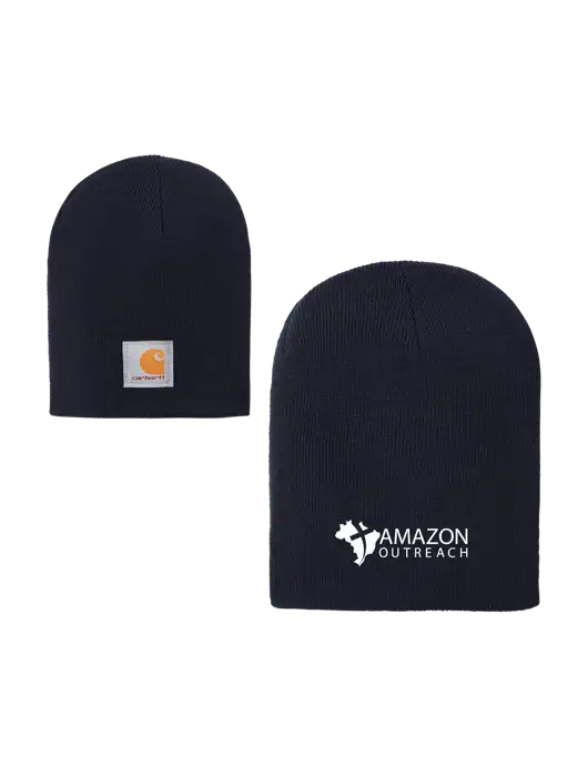 Carhartt Dark Navy Acrylic Knit Hat w/Amazon Outreach Logo