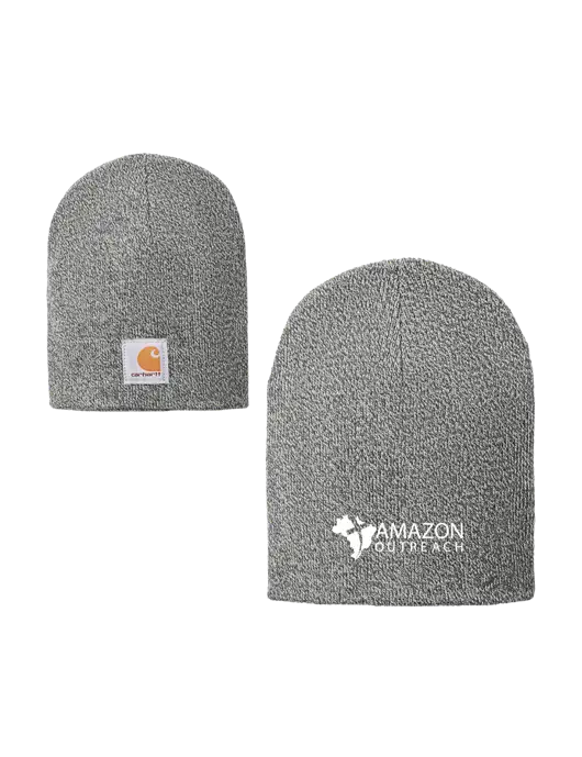 Carhartt Medium Grey Heather Acrylic Knit Hat w/Amazon Outreach Logo