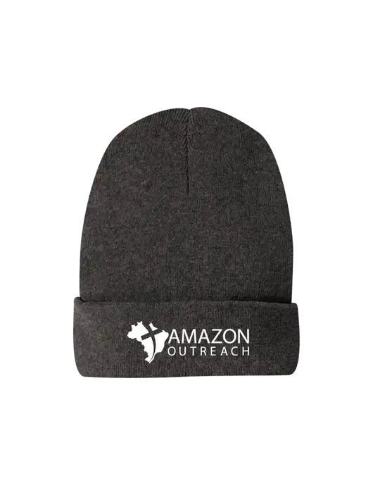 Recycled Charcoal Heather Beanie w/Amazon Outreach Logo