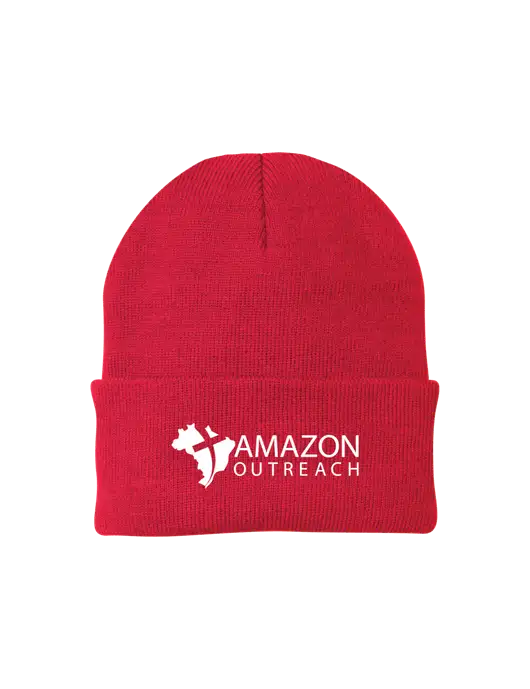 Red Knit Cap w/Amazon Outreach Logo