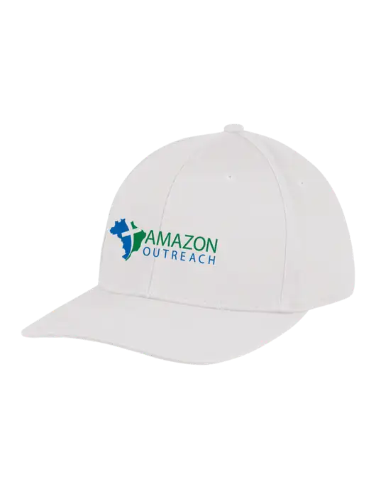 Premium Modern Structured Twill White Snapback Cap w/Amazon Outreach Logo