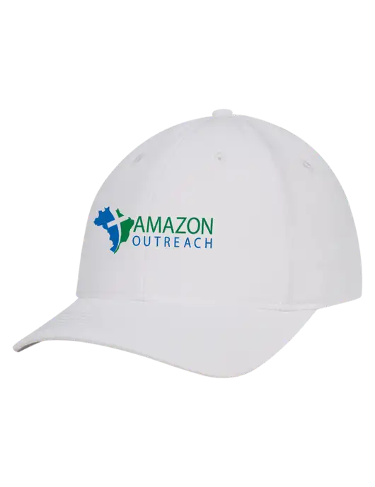 White Nylon Twill Performance Cap w/Amazon Outreach Logo
