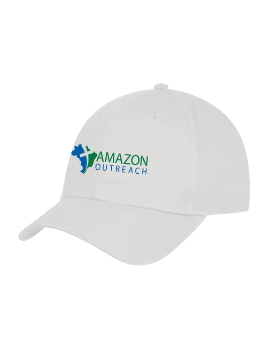 White Structured Cap Hook & Loop w/Amazon Outreach Logo