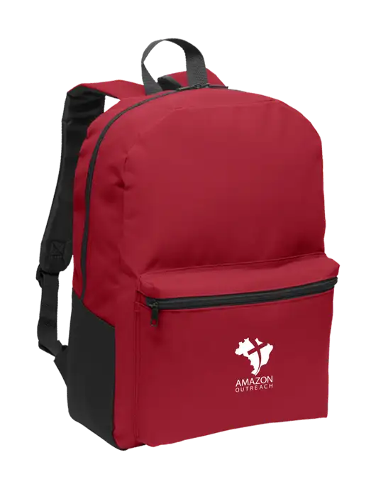 Casual Red Lightweight Laptop Backpack w/Amazon Outreach Logo