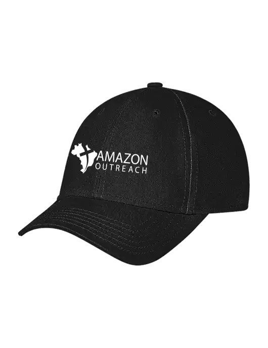Black Structured Soft Snap Closure Hook & Loop Cap w/Amazon Outreach Logo