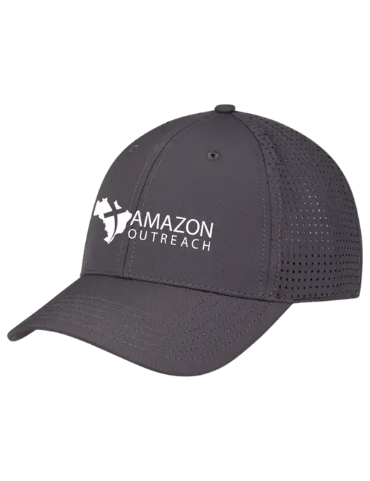 Charcoal Performance Stretchable Cap Hook & Loop w/Amazon Outreach Logo