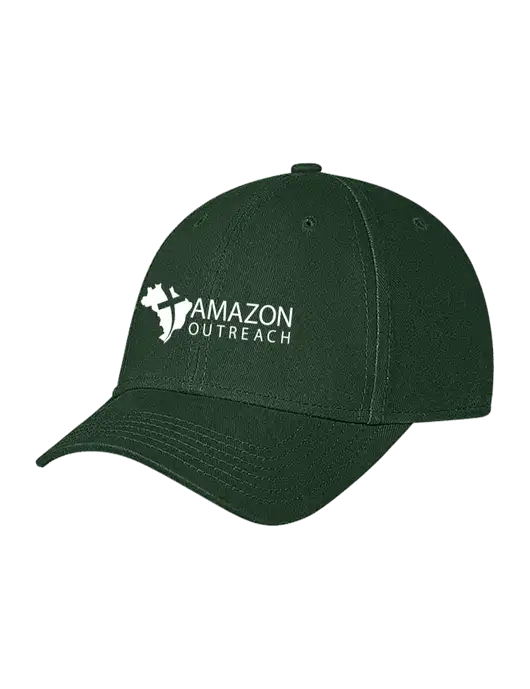 Dark Green Structured Soft Snap Closure Hook & Loop Cap w/Amazon Outreach Logo