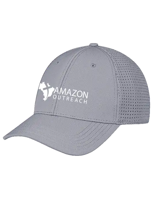 Grey Performance Stretchable Cap Hook & Loop w/Amazon Outreach Logo