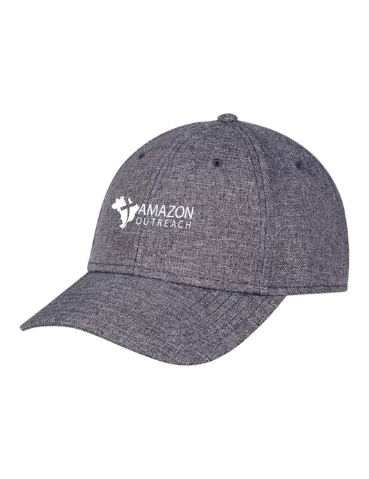 Heather Charcoal Structured Linen Look Cap Hook & Loop w/Amazon Outreach Logo