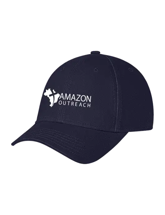 Navy Structured Soft Snap Closure Hook & Loop Cap w/Amazon Outreach Logo