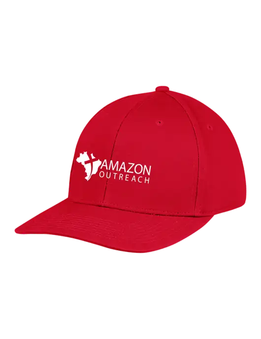 Premium Modern Structured Twill Red Snapback Cap w/Amazon Outreach Logo