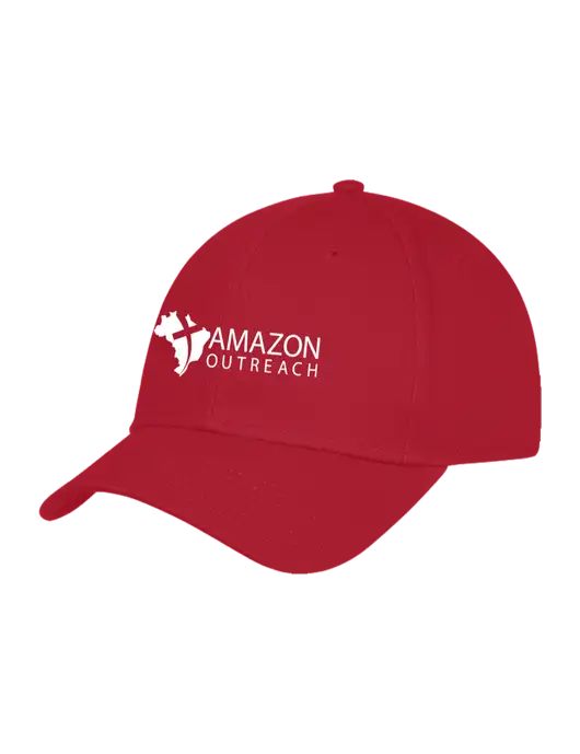 Red Structured Cap Hook & Loop w/Amazon Outreach Logo