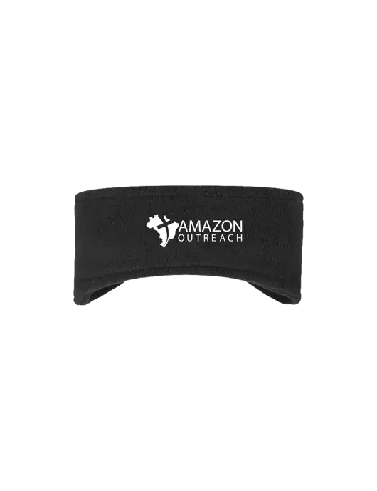 Black Stretch Fleece Headband w/Amazon Outreach Logo