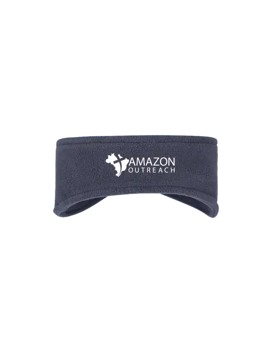 Navy Stretch Fleece Headband w/Amazon Outreach Logo