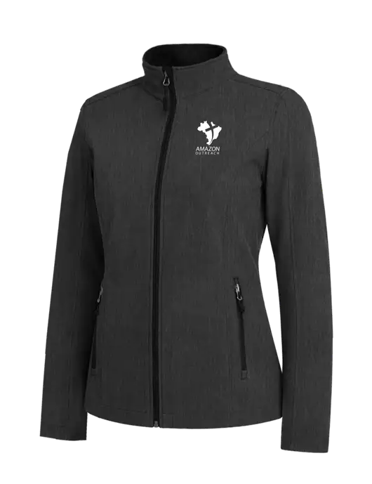 Black Charcoal Heather Womens Core Soft Shell Jacket w/Amazon Outreach Logo