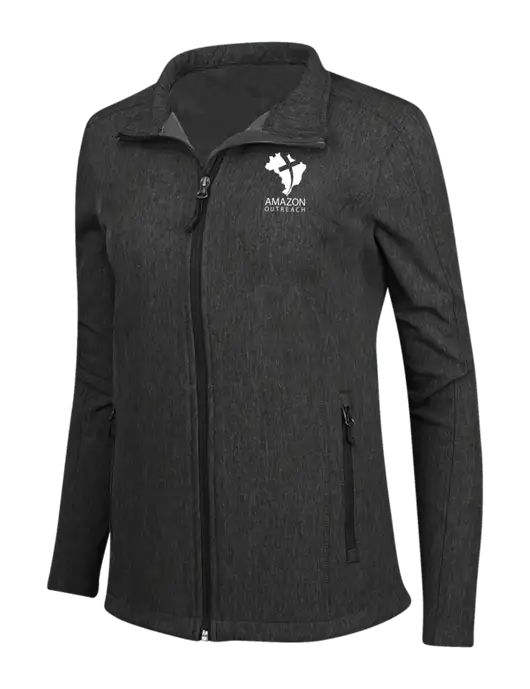 Black Charcoal Heather Womens Core Soft Shell Jacket w/Amazon Outreach Logo