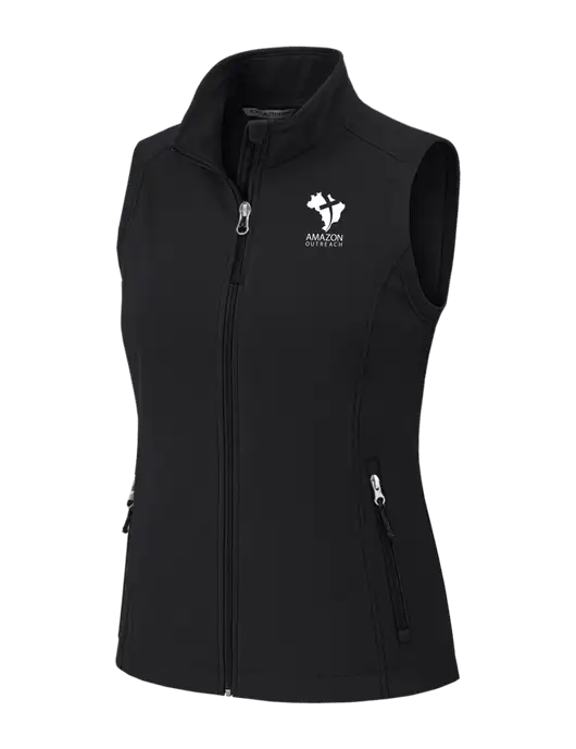 Black Womens Core Soft Shell Vest w/Amazon Outreach Logo