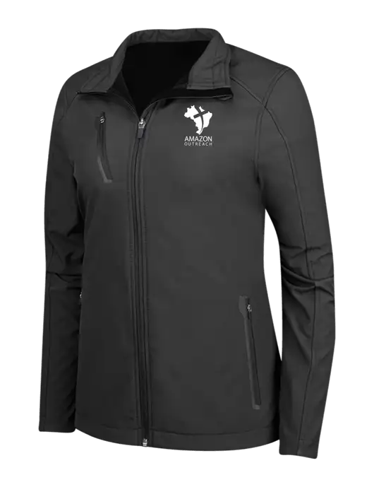 Black Womens Welded Softshell Jacket w/Amazon Outreach Logo