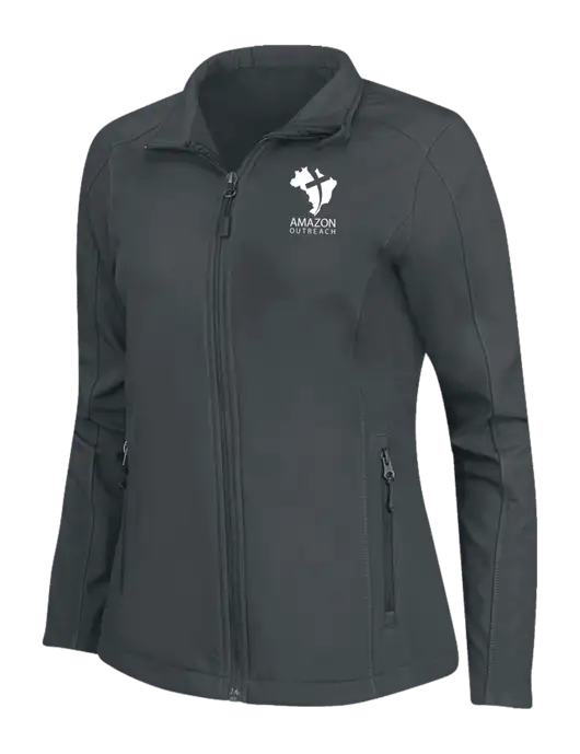 Charcoal Grey Womens Core Soft Shell Jacket w/Amazon Outreach Logo