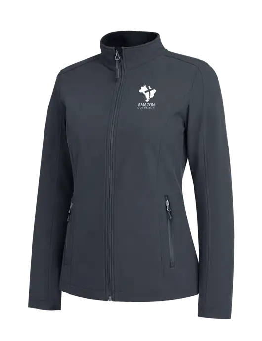 Charcoal Grey Womens Core Soft Shell Jacket w/Amazon Outreach Logo
