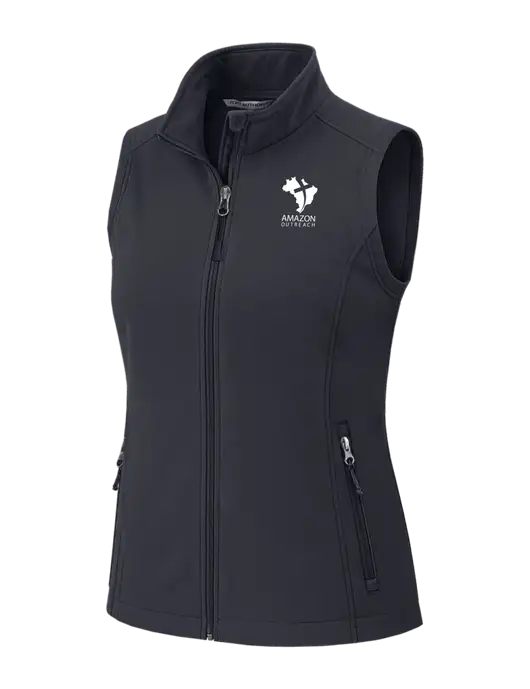 Charcoal Grey Womens Core Soft Shell Vest w/Amazon Outreach Logo