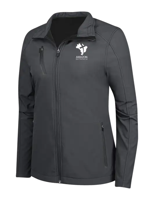 Dark Grey Womens Welded Softshell Jacket w/Amazon Outreach Logo