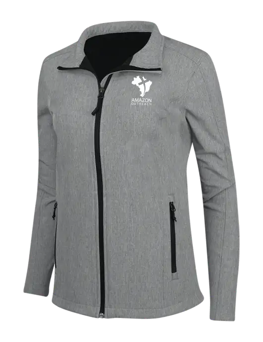Medium Grey Heather Womens Core Soft Shell Jacket w/Amazon Outreach Logo