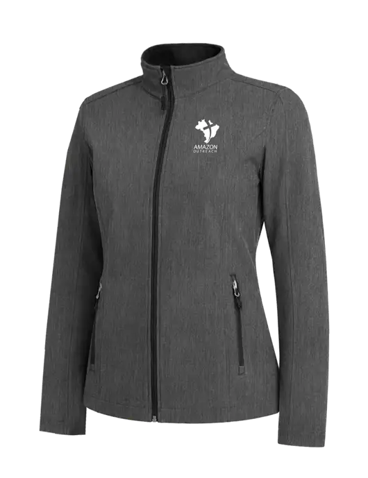 Medium Grey Heather Womens Core Soft Shell Jacket w/Amazon Outreach Logo