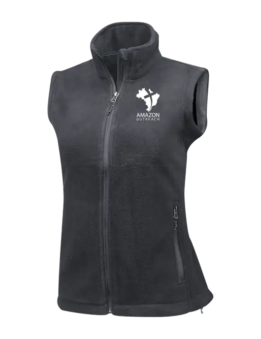 Medium Grey Womens Fleece Vest w/Amazon Outreach Logo
