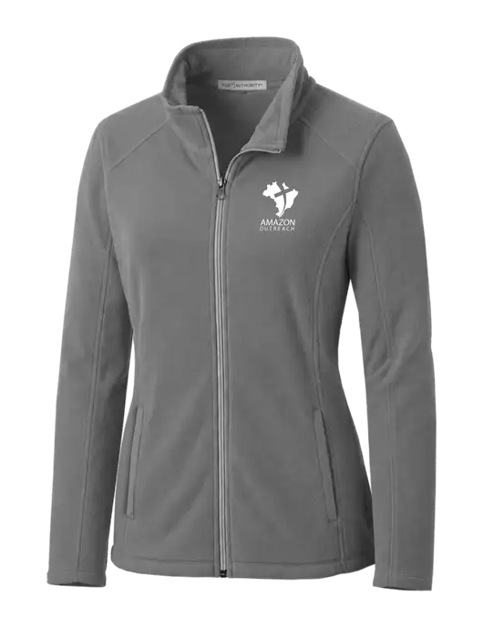 Medium Grey Womens Microfleece Jacket w/Amazon Outreach Logo