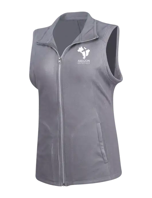 Medium Grey Womens Microfleece Vest w/Amazon Outreach Logo