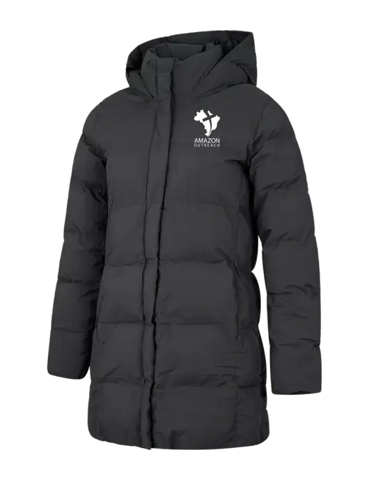 Mercer+Mettle Womens Dark Grey Puffy Parka  w/Amazon Outreach Logo