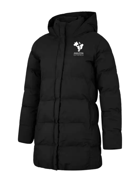 Mercer+Mettle Womens Deep Black Puffy Parka  w/Amazon Outreach Logo