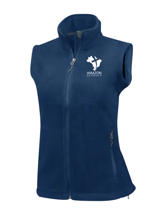 Navy Womens Fleece Vest w/Amazon Outreach Logo